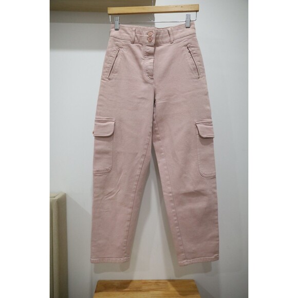 Aritzia Wilfred Free Size 4 Womens Pink Modern Cargo Pants Barbiecore Y2K Canvas - Picture 1 of 12